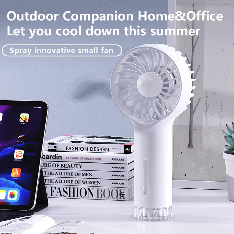 Spray Handheld Fan USB Portable Mini Fan Silent Charging Fan Outdoor Spray Fan