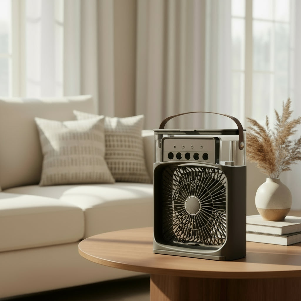 New 3 in 1 Fan Air Conditioner Household Small Air Cooler LED Night Light Portable Humidifier Air Adjustment Fan Office Home Fan