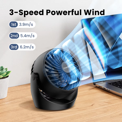 GAIATOP Air Circulator Fan, Portable Desk Fan Table Fan Dorm Fan, 5-Inch Small Fan 3 Speed with 360° Adjustable Tilt
