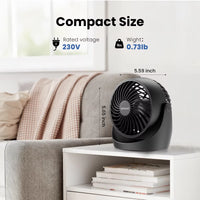 GAIATOP Air Circulator Fan, Portable Desk Fan Table Fan Dorm Fan, 5-Inch Small Fan 3 Speed with 360° Adjustable Tilt