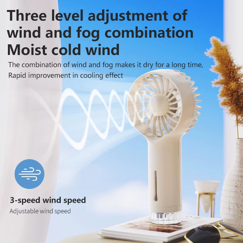 Spray Handheld Fan USB Portable Mini Fan Silent Charging Fan Outdoor Spray Fan