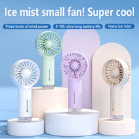 Spray Handheld Fan USB Portable Mini Fan Silent Charging Fan Outdoor Spray Fan
